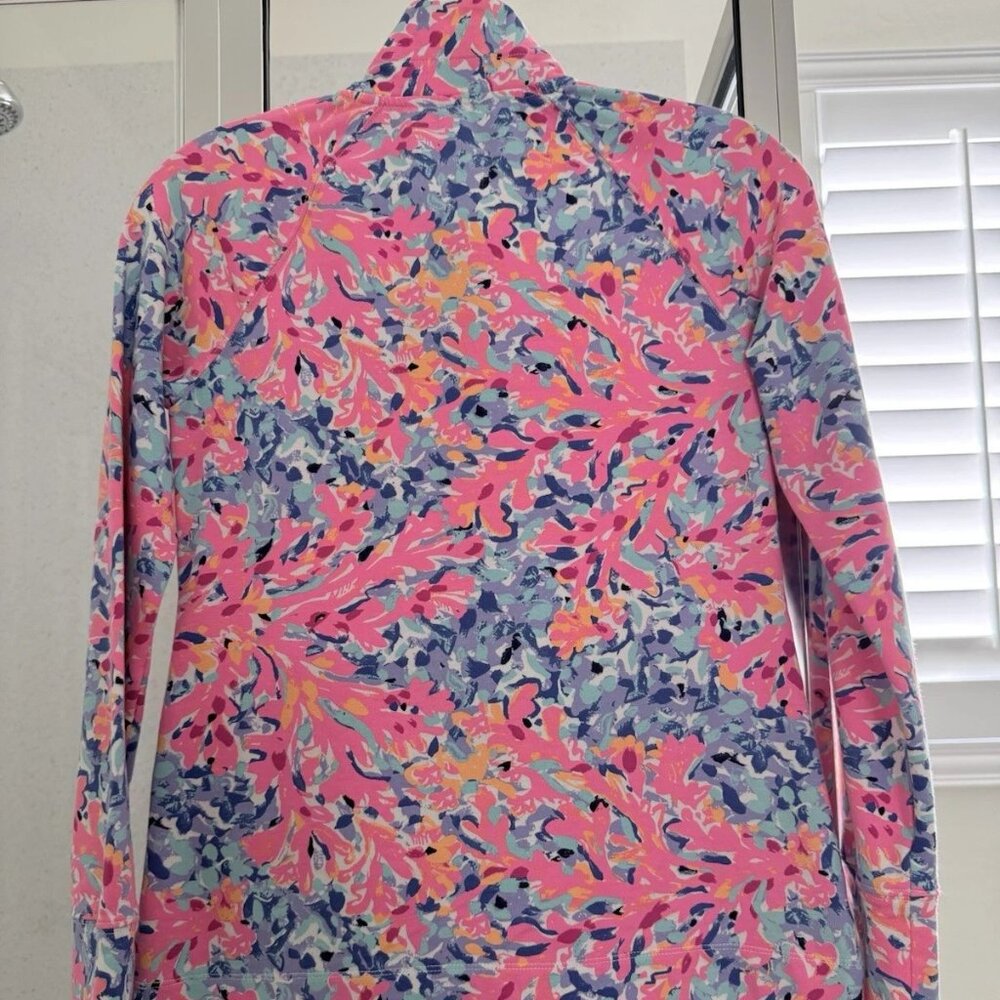 Lilly Pulitzer Callahan Chino Half Zip Popover SZ 0 Catch and Release NWT $128 - Picture 3 of 5